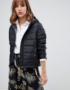 Укороченная дутая куртка с капюшоном Vero Moda-Черный
