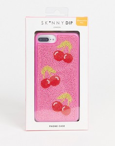 Чехол для iPhone 6/6S/7/8 с вишнями из бусин Skinnydip-Розовый
