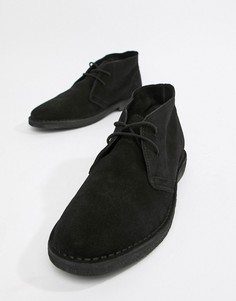 Черные замшевые ботинки чукка ASOS DESIGN-Черный