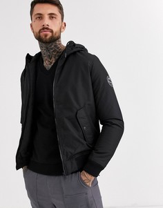 Черная дутая куртка с капюшоном и двумя карманами Jack & Jones Core-Черный