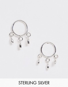 Серебряные серьги с подвесками ASOS DESIGN-Серебряный