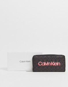 Кошелек с монограммой Calvin Klein Jeans-Коричневый
