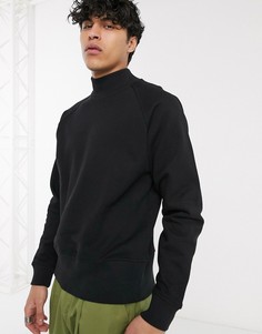 Черный свитшот с высоким воротом ASOS WHITE