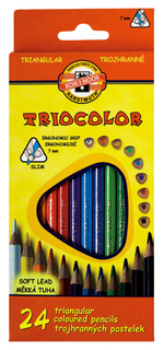 Карандаши цветные KOH-I-NOOR Triocolor 24 цвета