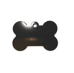 Адресник на ошейник для собак BestforPet, в форме косточки, черный, 4см