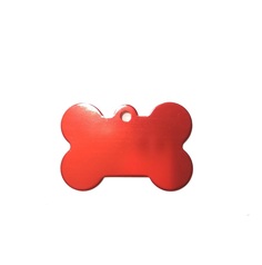 Адресник на ошейник для собак BestforPet, в форме косточки, красный, 4см