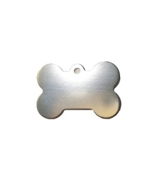 Адресник на ошейник для собак BestforPet, в форме косточки, серебристый, 4см