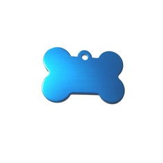 Адресник на ошейник для собак BestforPet, в форме косточки, голубой, 4см