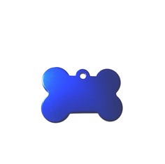Адресник на ошейник для собак BestforPet, в форме косточки, синий, 4см