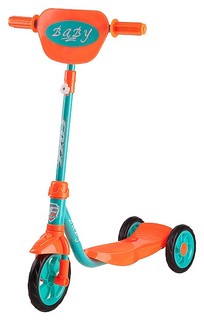 Самокат Foxx Baby с пластиковой платформой и EVA колесами 115 мм, щиток на руль, мятный