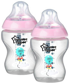 Набор детских бутылочек Tommee Tippee Closer to Nature 2 шт 260 мл Розовый