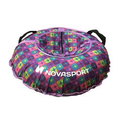 Санки надувные 80 см Тюбинг ткань с рисунком NovaSport CH030.080, красный/розовый звезды