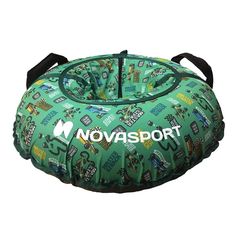 Санки надувные 80 см Тюбинг ткань с рисунком NovaSport CH030.080, зеленый/гоночные машинки