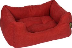 Лежак для животных PRIDE РЕЗОТ, высокий борт, красный, 60х50х23см