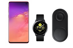 Смартфон Samsung Galaxy S10 128Gb Red+часы Watch Active+беспроводная зарядка EP-P5200