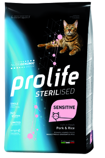 Сухой корм для кошек Prolife Sterilised Grainfree Sensitive, свинина и рис, 1,5кг
