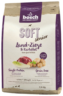 Мягкий корм для собак Bosch Soft Senior, для пожилых, козлятина, картофель, 2,5кг