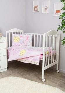 Комплект детского постельного белья Сонный гномик Акварель 3 предмета розовый