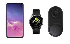 Смартфон Samsung Galaxy S10e 128Gb Onyx+часы Watch Active+беспроводная зарядка EP-P5200