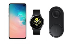Смартфон Samsung Galaxy S10e 128Gb Pearl+часы Watch Active+беспроводная зарядка EP-P5200