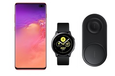 Смартфон Samsung Galaxy S10+ 128Gb Red+часы Watch Active+беспроводная зарядка EP-P5200