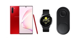 Смартфон Samsung Galaxy Note10 256Gb Red+часы Watch Active+беспроводная зарядка EP-P5200