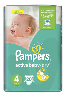 Подгузники Pampers Active Baby-Dry 4 (8-14 кг), 20 шт.