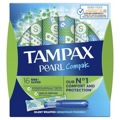 Тампоны Tampax Pearl Compak Super с аппликатором, 16 шт