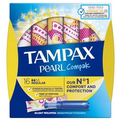 Женские гигиенические тампоны TAMPAX Compak Pearl с аппликатором Regular Duo 16шт