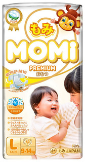 Подгузники Momi "Premium", размер L (9-14 кг), 50 штук