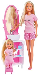 Куклы Штеффи и Еви "Время умываться" (29 см, 12 см) Simba