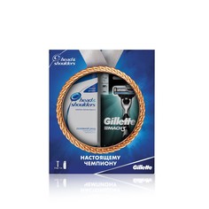 Подарочный набор Gillette Mach3 Бритва+смен.кас.+шампунь Head&Shoulders Основной уход