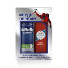 Подарочный набор Gillette Series Пена д/бритья для чувств.кожи 250мл+гель д/душа Old Spice