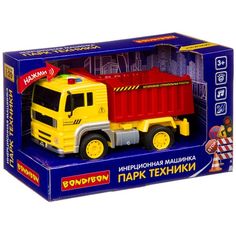 Инерционная машинка Bondibon «ПАРК ТЕХНИКИ», мини самосвал, свет, звук BOX 24х12х15,5