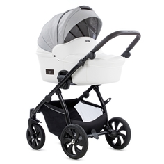 TUTIS Коляска 2 в1 AERO NEW короб+прогулка Белая КОЖА
