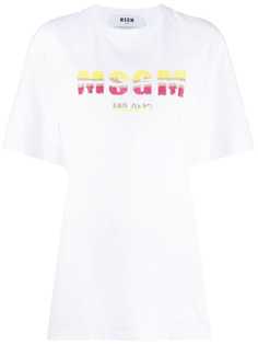 MSGM футболка с вышивкой пайетками