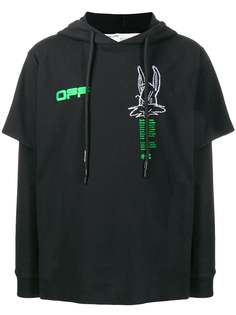 Off-White HARRY BUNNY DOUBLE TEE HOODIE BLACK BRIL