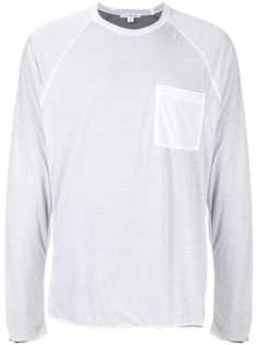 James Perse футболка с длинными рукавами и карманом