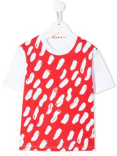 Marni Kids футболка с абстрактным принтом