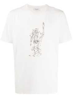 Saint Laurent футболка с принтом Destroyed Skeleton
