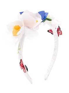 Monnalisa ободок с цветочной аппликацией