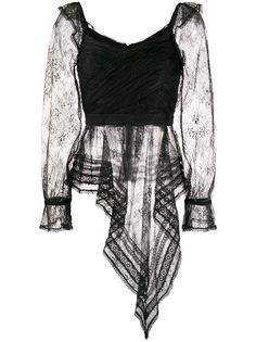 Self-Portrait кружевная блузка асимметричного кроя