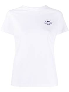A.P.C. футболка с короткими рукавами и вышитым логотипом