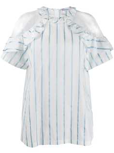 Red Valentino блузка Point dEsprit в полоску