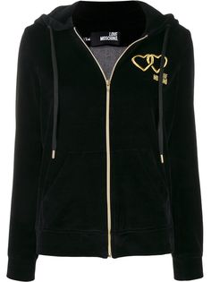 Love Moschino велюровое худи с вышивкой