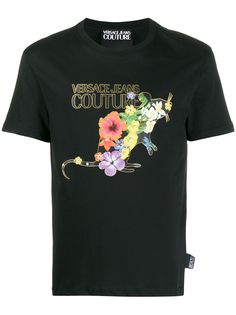 Versace Jeans Couture футболка с цветочным принтом и логотипом
