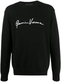 Versace джемпер с вышитым логотипом