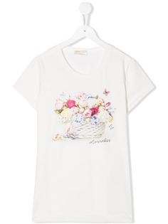 Monnalisa футболка с цветочным принтом