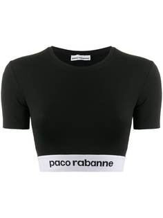 Paco Rabanne укороченная футболка с логотипом