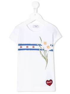 Monnalisa футболка со стразами и логотипом